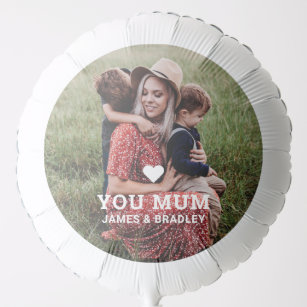 Cute Heart Love You Mum Mother's Day Photo Balloon