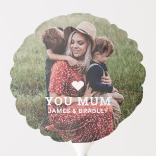 Cute Heart Love You Mum Mother's Day Photo Balloon