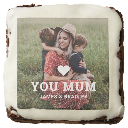 Cute Heart Love You Mum Mothers Day Photo Brownie