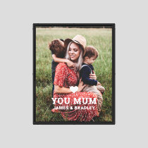 Cute HEART LOVE YOU MUM Mother's Day Photo Canvas Print