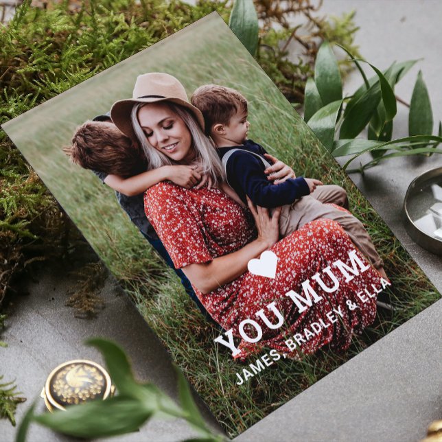 Cute HEART LOVE YOU MUM Mother's Day Photo Card (Creator Uploaded)