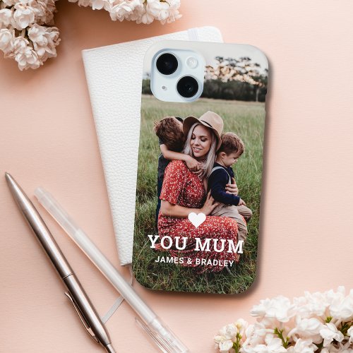 Cute HEART LOVE YOU MUM Mothers Day Photo iPhone 15 Case