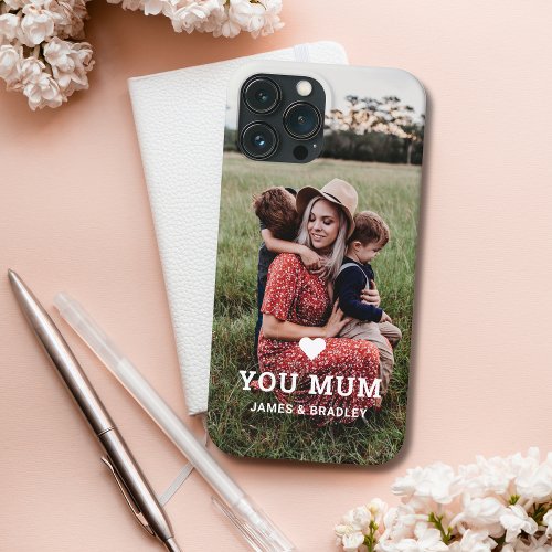 Cute HEART LOVE YOU MUM Mothers Day Photo iPhone 13 Pro Max Case