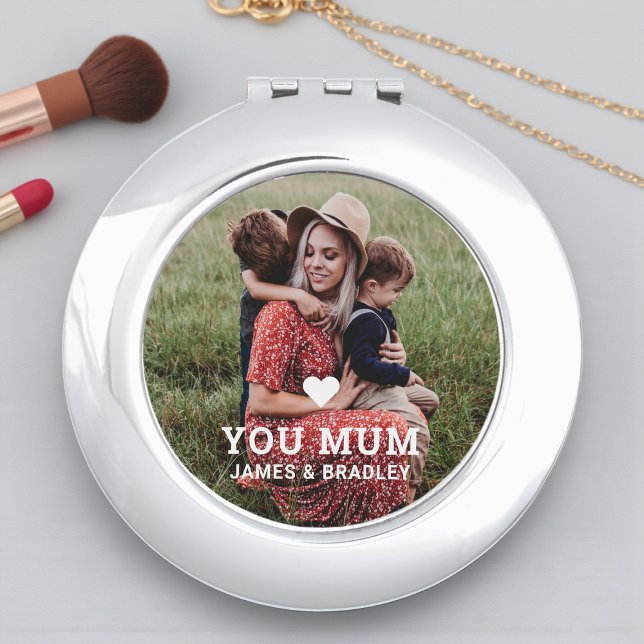 Cute Heart Love You Mum Mother's Day Photo Compact Mirror (Creator Uploaded)