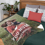 Cute HEART LOVE YOU MUM Mother's Day Photo Fleece Blanket<br><div class="desc">Cute Heart Love You Mum Mother's Day Photo Fleece Blanket features your favorite photo with the text "(love heart) you Mum" in modern white script with your names below. Personalize by editing the text in the text box provided and adding your own picture. Perfect for Christmas, birthday and Mother's Day...</div>