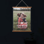 Cute HEART LOVE YOU MUM Mother's Day Photo Hanging Tapestry<br><div class="desc">Cute Heart Love You Mum Mother's Day Photo Hanging Tapestry features your favorite photo with the text "(love heart) you Mum" in modern white script with your names below. Personalize by editing the text in the text box provided and adding your own picture. Perfect for Christmas, birthday and Mother's Day...</div>