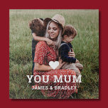 Cute Heart Love You Mum Mother's Day Photo Jigsaw Puzzle<br><div class="desc">Cute Heart Love You Mum Mother's Day Photo Jigsaw Puzzle features your favorite photo with the text "(love heart) you Mum" in modern white script with your names below. Personalize by editing the text in the text box provided and adding your own picture. Perfect for Christmas, birthday and Mother's Day...</div>