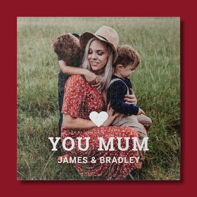 Cute Heart Love You Mum Mother's Day Photo Jigsaw Puzzle (Creator Uploaded)