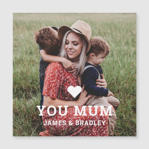 Cute HEART LOVE YOU MUM Mothers Day Photo Magnetic Invitation