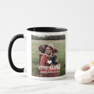 Cute HEART LOVE YOU MUM Mother's Day Photo Mug