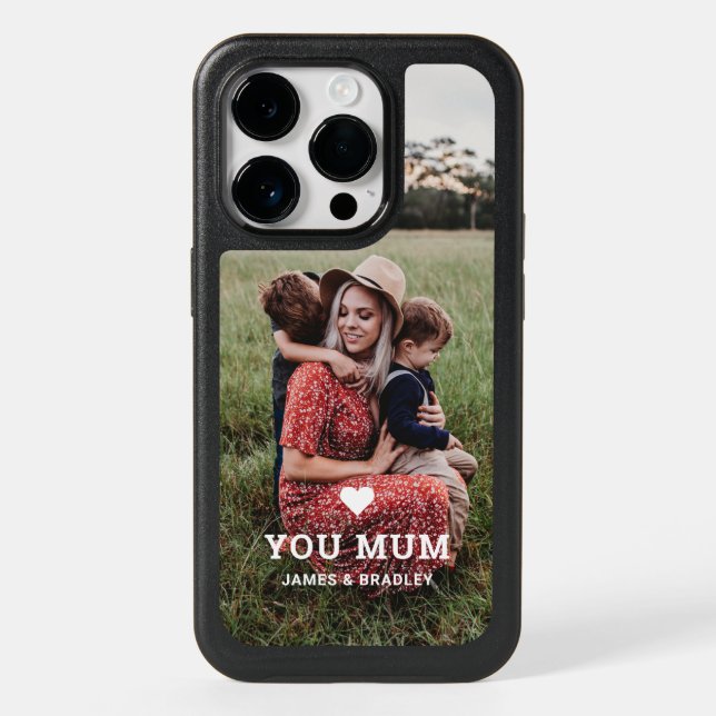 Cute HEART LOVE YOU MUM Mother's Day Photo Otterbox iPhone Case (Back)
