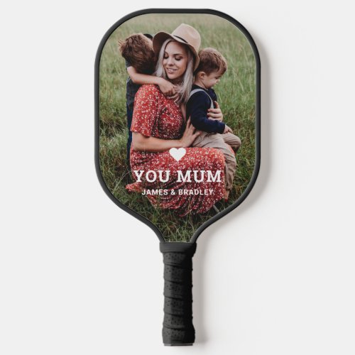 Cute HEART LOVE YOU MUM Mothers Day Photo Pickleball Paddle