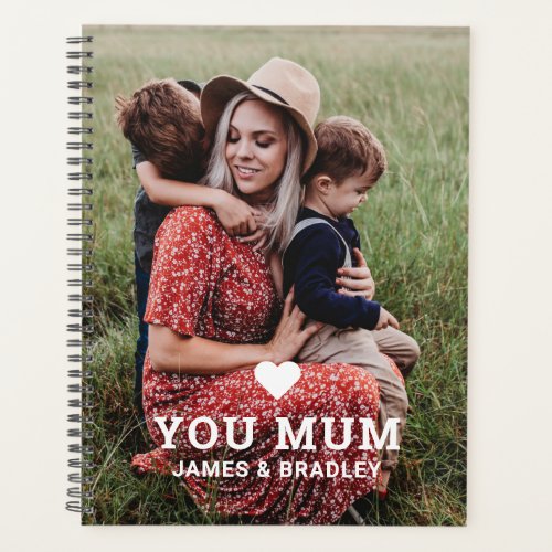 Cute Heart Love You Mum Mothers Day Photo Planner
