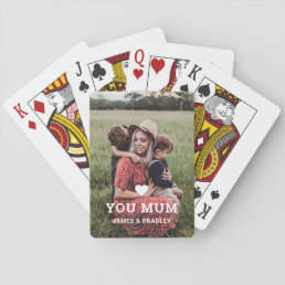 Cute HEART LOVE YOU MUM Mother&#39;s Day Photo Playing Cards