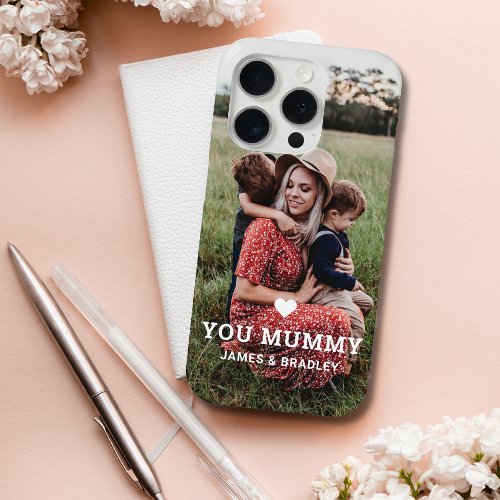 Cute HEART LOVE YOU MUMMY Mothers Day Photo iPhone 15 Pro Case