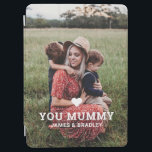 Cute HEART LOVE YOU MUMMY Mother's Day Photo iPad Air Cover<br><div class="desc">Cute Heart Love You Mummy Mother's Day Photo iPad Case Cover features your favorite photo with the text "(love heart) you Mummy" in modern white script with your names below. Personalize by editing the text in the text box provided and adding your own picture. Designed by ©2022 Evco Studio www.zazzle.com/store/evcostudio...</div>