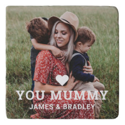 Cute Heart Love You Mummy Mother&#39;s Day Photo Trivet