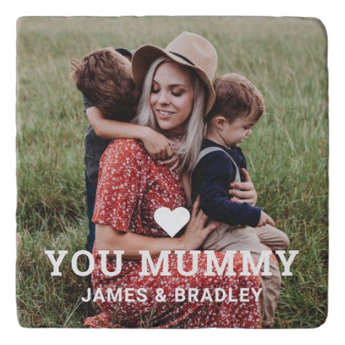 Cute Heart Love You Mummy Mothers Day Photo Trivet