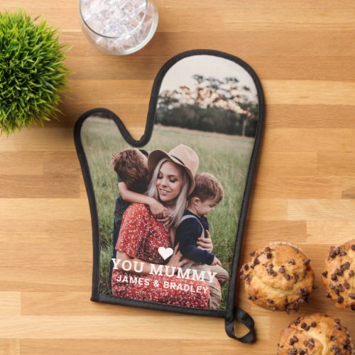 Cute HEART LOVE YOU MUMMY Photo Mothers Day Oven Mitt