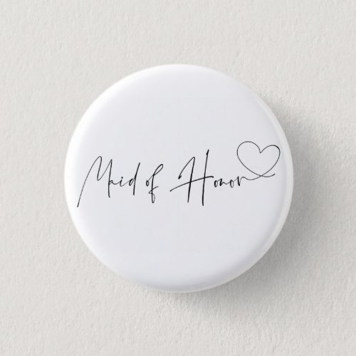 Cute Heart Maid of Honor Bachelorette Party Button