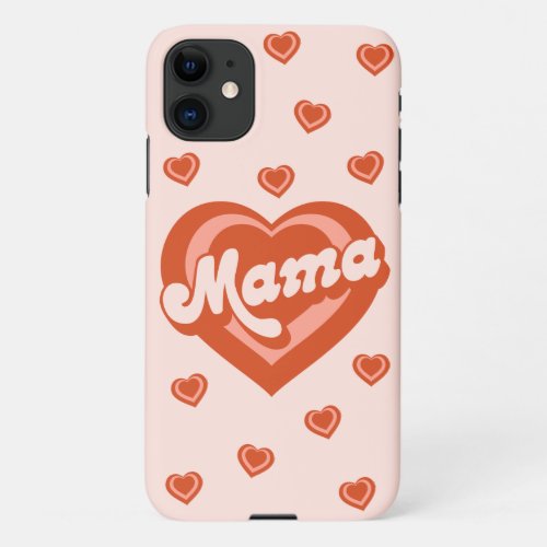Cute Heart Mama Mini Mother Daughter iPhone 11 Case