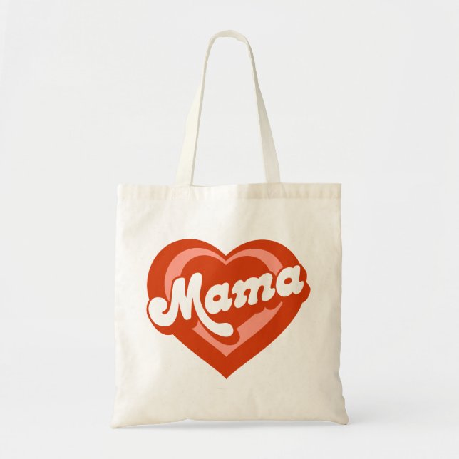 Cute Heart Mama Mini Mother Daughter Tote Bag (Front)
