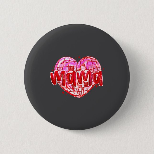 Cute Heart Mama Valentines Day Mom Wife  Button (Front)