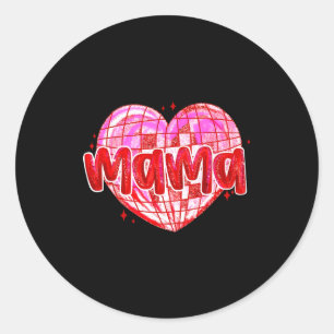 Cute Heart Mama Valentines Day Mom Wife  Classic Round Sticker