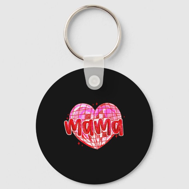 Cute Heart Mama Valentines Day Mom Wife  Keychain (Front)
