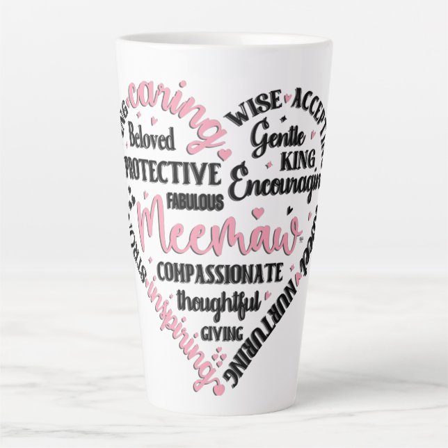 Cute Heart Meemaw Latte Mug (Front)