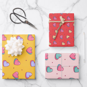 Cute Heart Minimalist Love Pattern Valentines Day  Wrapping Paper Sheets