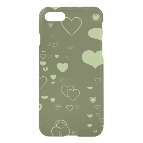 Cute Heart Modern Moss Green iPhone SE87 Case