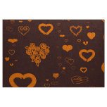 Cute Heart Modern Orange Fabric
