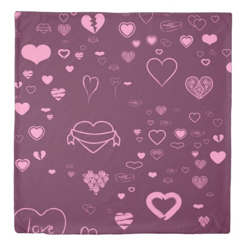 Cute Heart Modern Pink Purple Duvet Cover