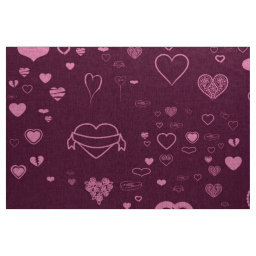 Cute Heart Modern Pink Purple Fabric