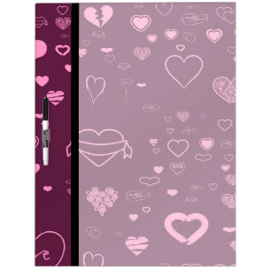 Cute Heart Modern Pink Purple Pattern Dry-Erase Board