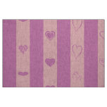 Cute Heart Modern Pink Purple Stripe Fabric