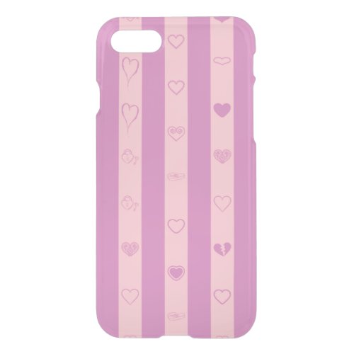 Cute Heart Modern Pink Purple Stripe iPhone SE87 Case