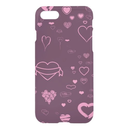 Cute Heart Modern Pink Purple iPhone SE87 Case