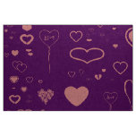 Cute Heart Modern Purple Fabric