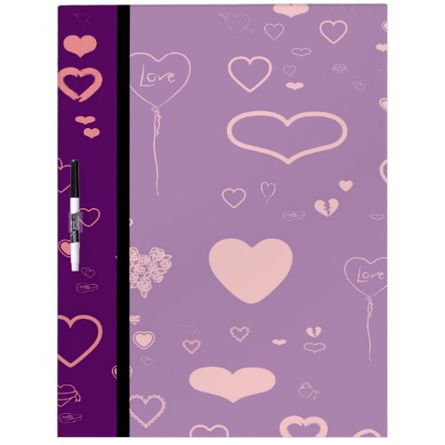 Cute Heart Modern Purple Pink Pattern Dry Erase Board