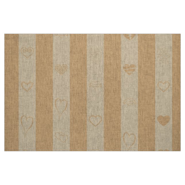 Cute Heart Modern Tuscan Stripe Fabric (Fat Quarter)