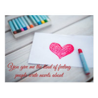 Cute Heart Note Postcard | Customizable Message