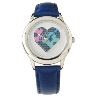 Cute Heart Notebook Color Blue Number Pink MODERN  Watch