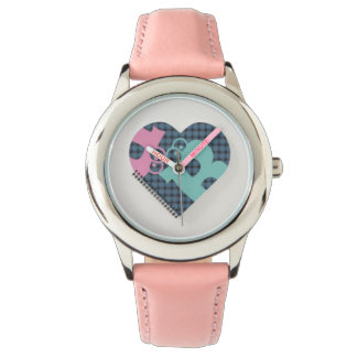 Cute Heart Notebook Color Blue Pink Hearts MODERN  Watch