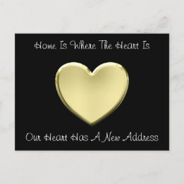 Cute Heart Of Gold New Address Announcement Postcard