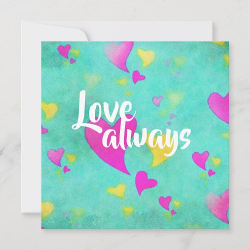 Cute Heart Pattern Love Always Valentine Holiday Card
