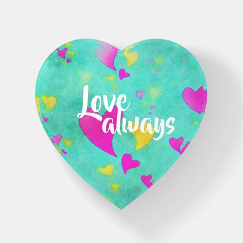 Cute Heart Pattern Love Always Valentine Paperweight