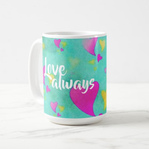 Cute Heart Pattern Love Always Your Name Valentine Coffee Mug