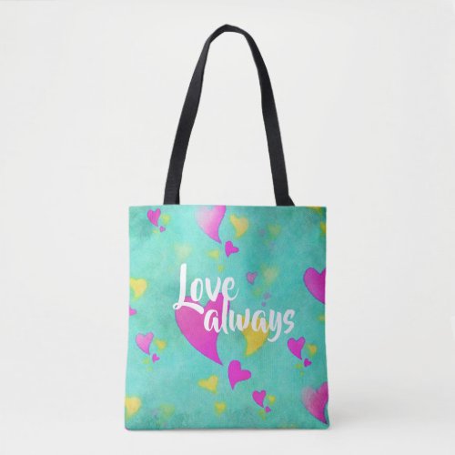 Cute Heart Pattern Love Always Your Name Valentine Tote Bag